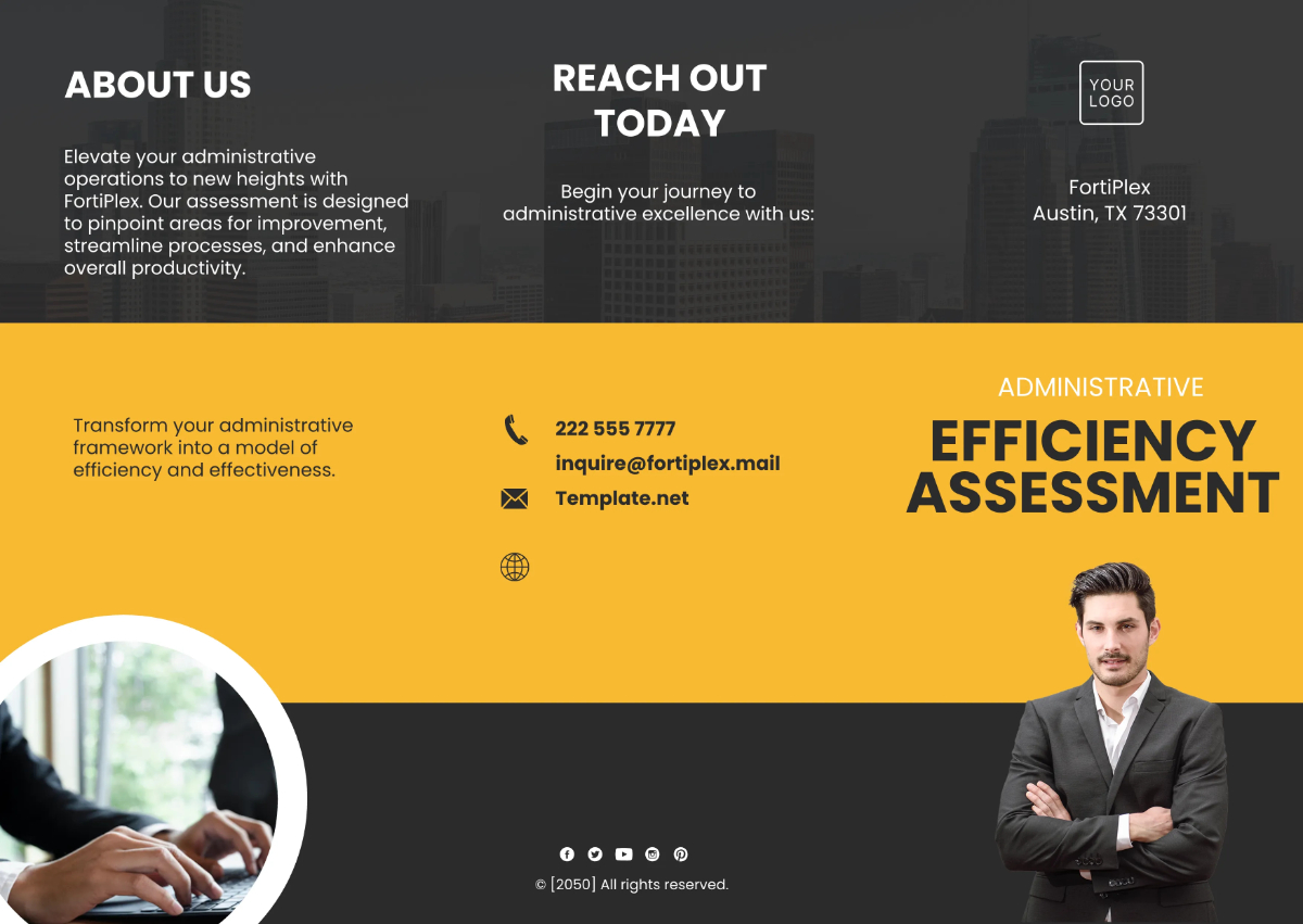 Free Administrative Efficiency Assessment Pamphlet Template to Edit Online