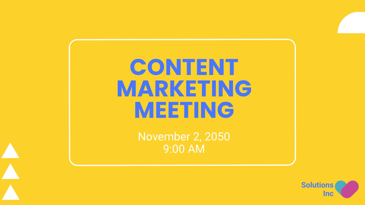 Free Content Marketing Meeting Presentation Template to Edit Online