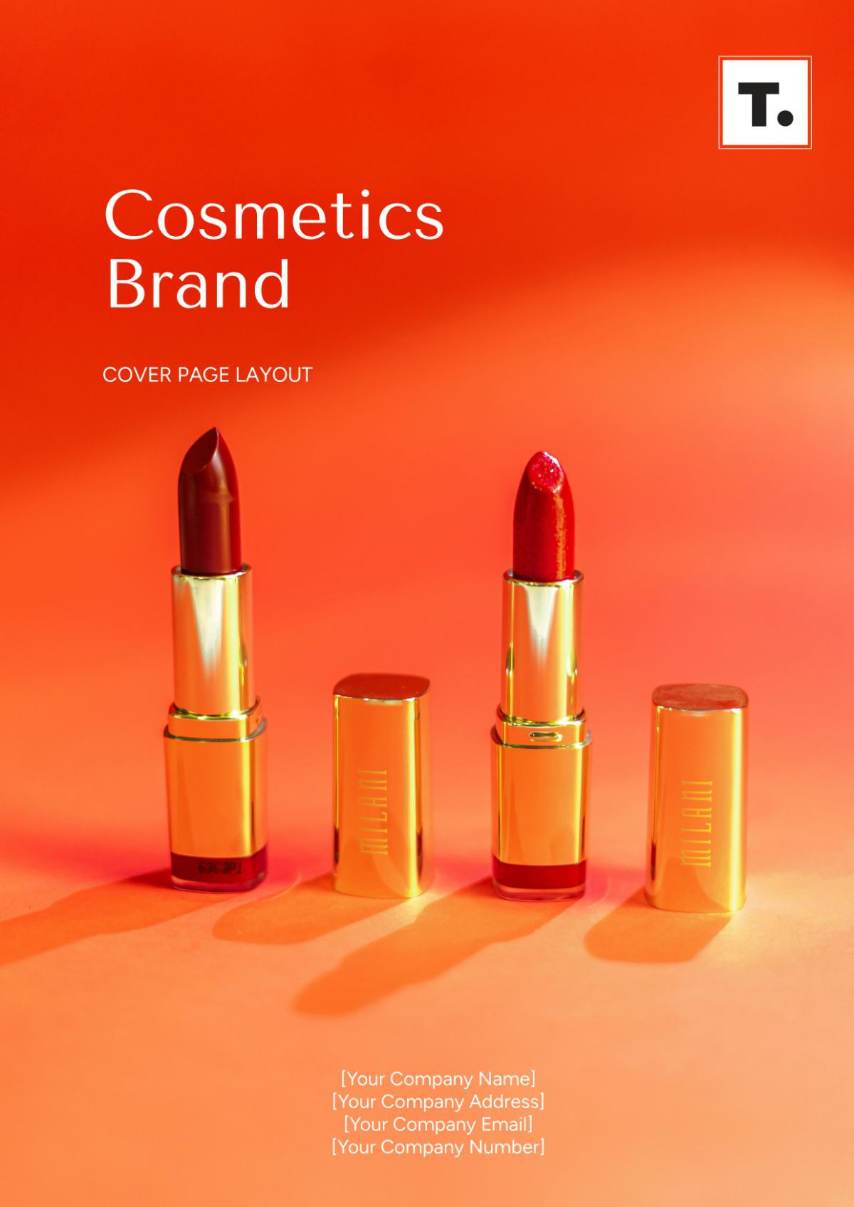 Free Cosmetics Brand Cover Page Layout Template to Edit Online