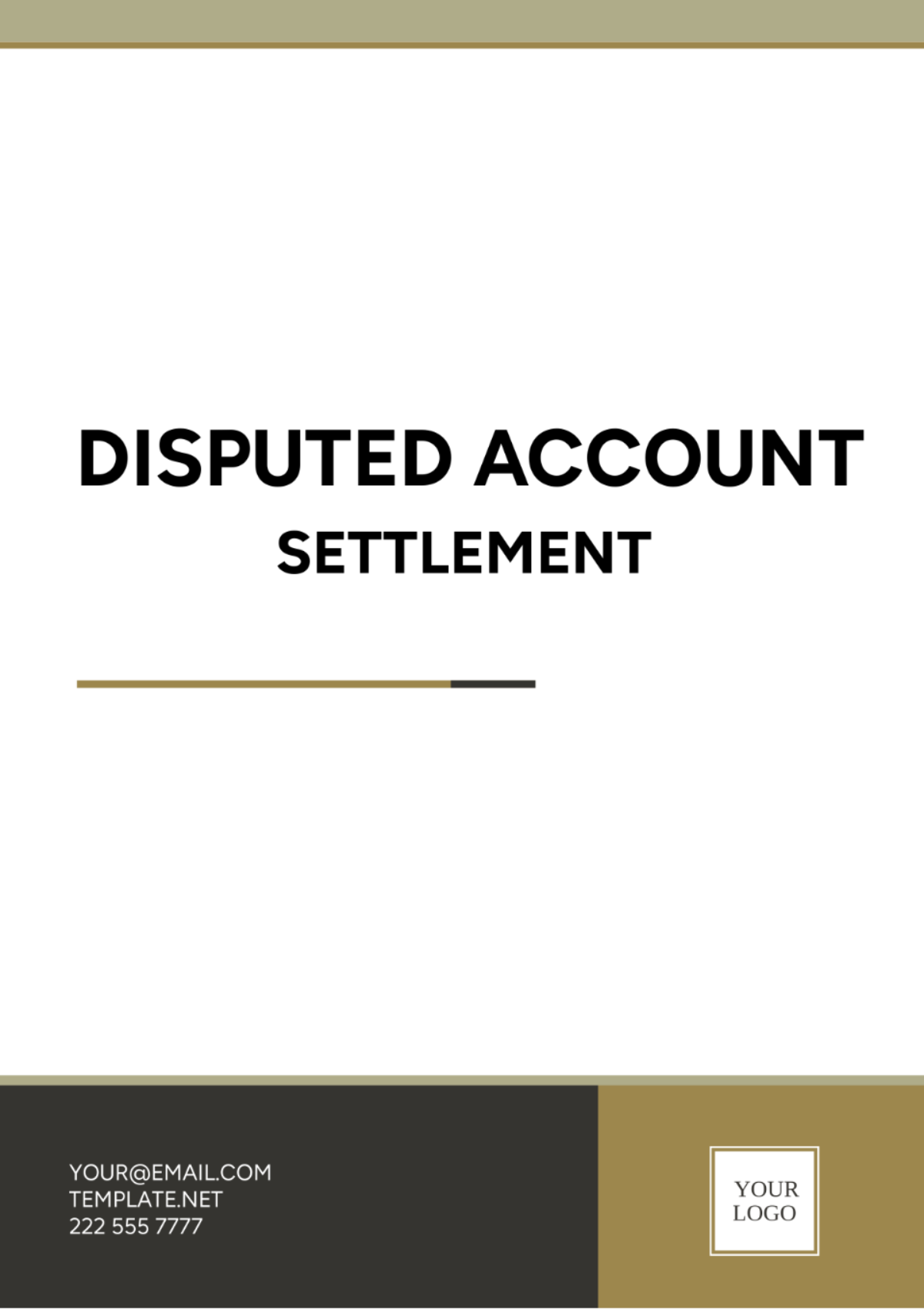 Free Disputed Account Settlement Template to Edit Online