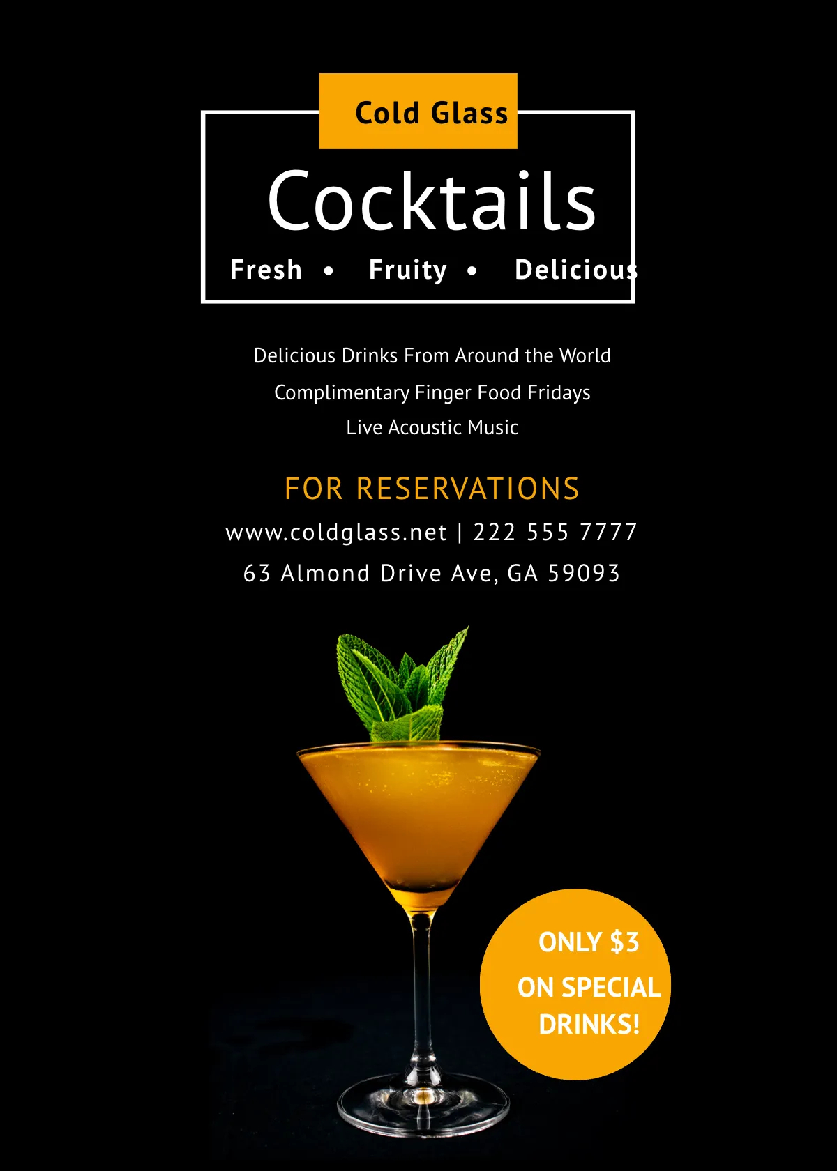 Free Colorful Drinks List Table Tent Template