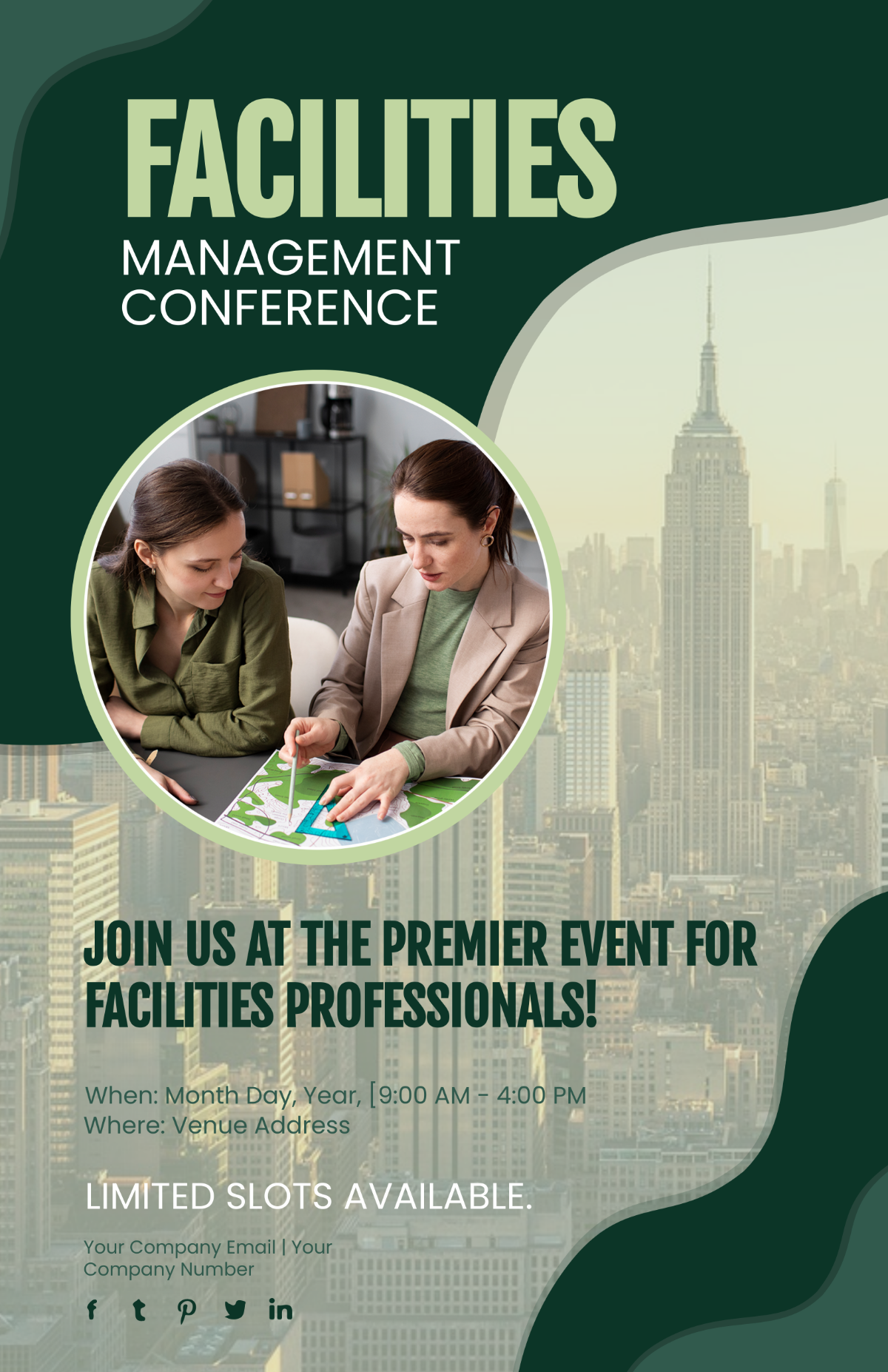 Free Facilities Management Conference Poster Template to Edit Online