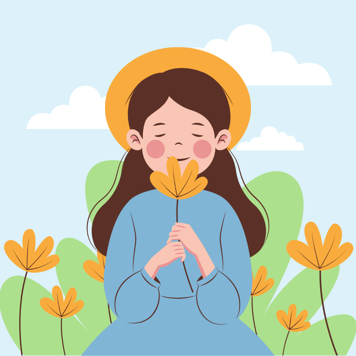 Flowers Cartoon Template Clipart