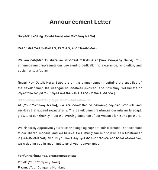 Free AI Announcement Letter Generator, Announcement Letter Maker Tool