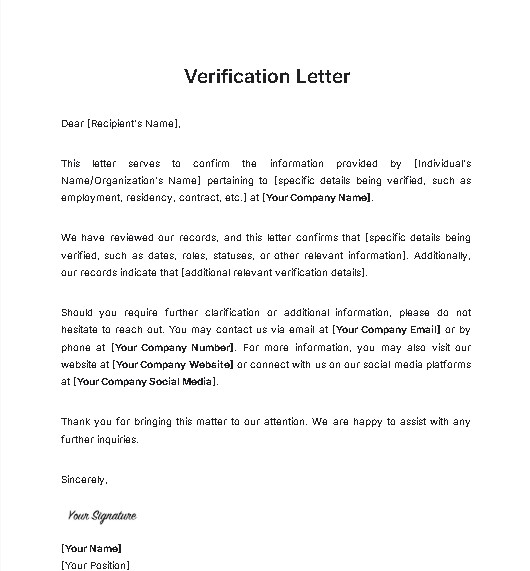 Free AI Verification Letter Generator, Free Verification Letter Maker Online Tool