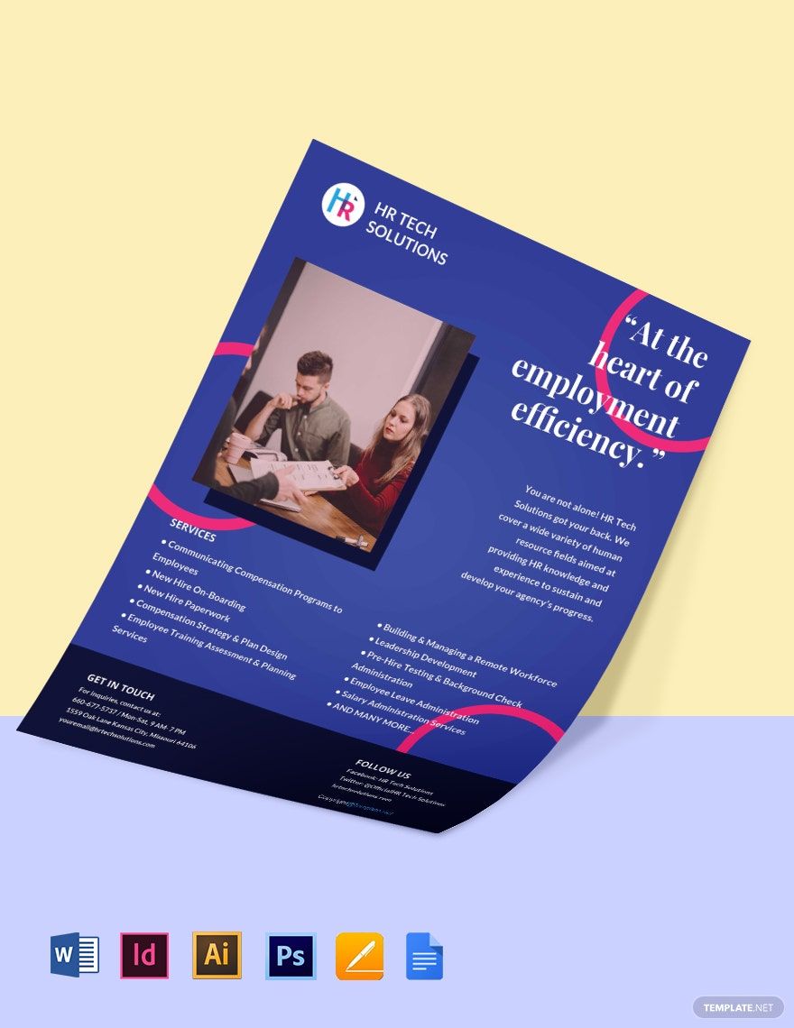 Creative HR Flyer Template in Illustrator, Word, PSD, InDesign, Pages, Google Docs - Download | Template.net