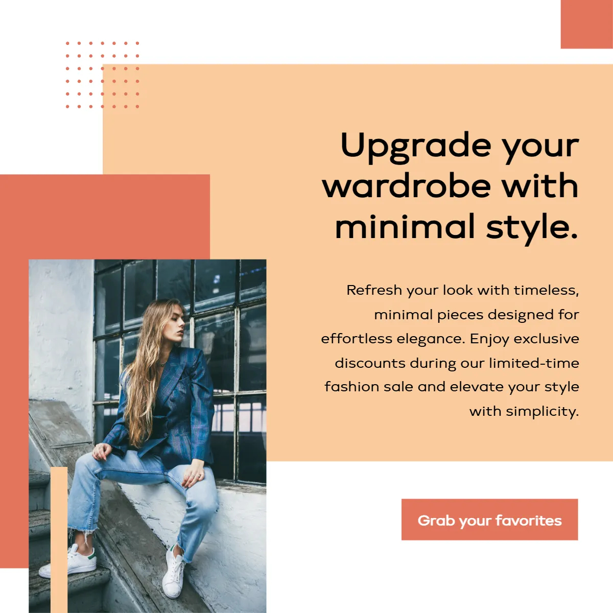 Free Minimalistic Fashion Sale Facebook Post Template to Edit Online