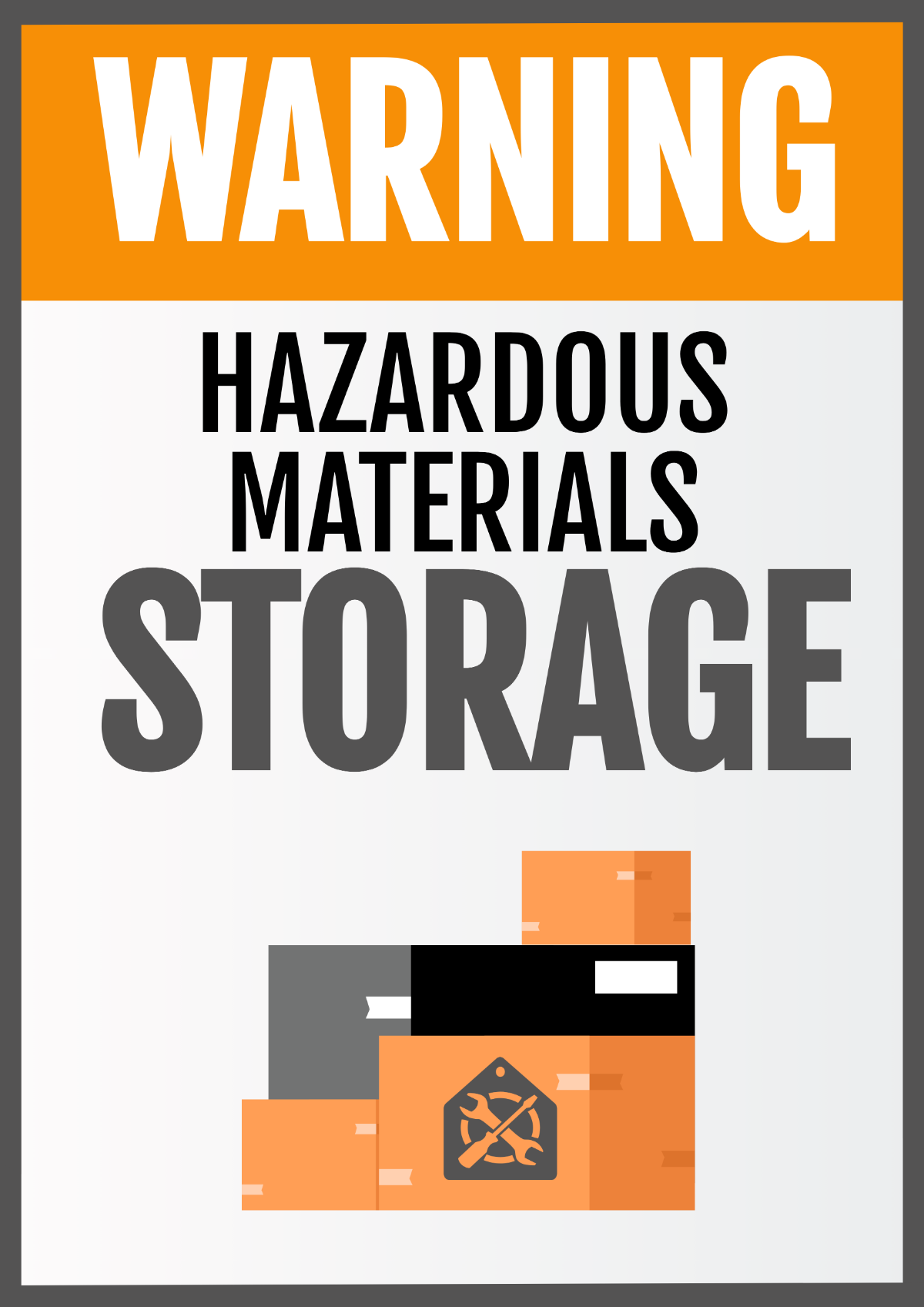 Free Hazardous Materials Storage Warning Signage Template to Edit Online