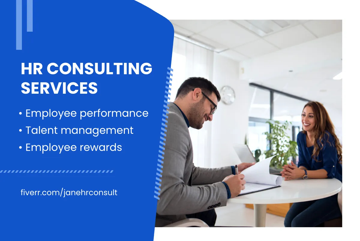 Free HR Consulting Service Fiverr Banner Template to Edit Online