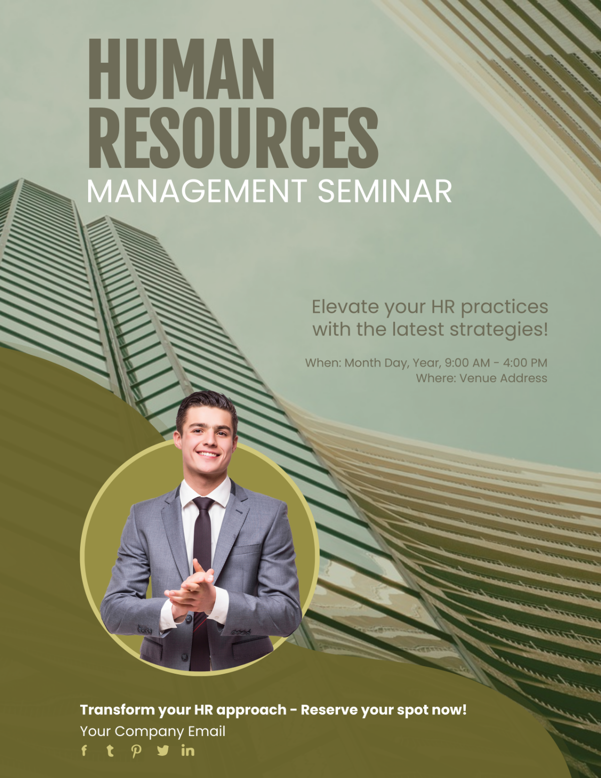 Free Human Resources Management Seminar Flyer Template to Edit Online