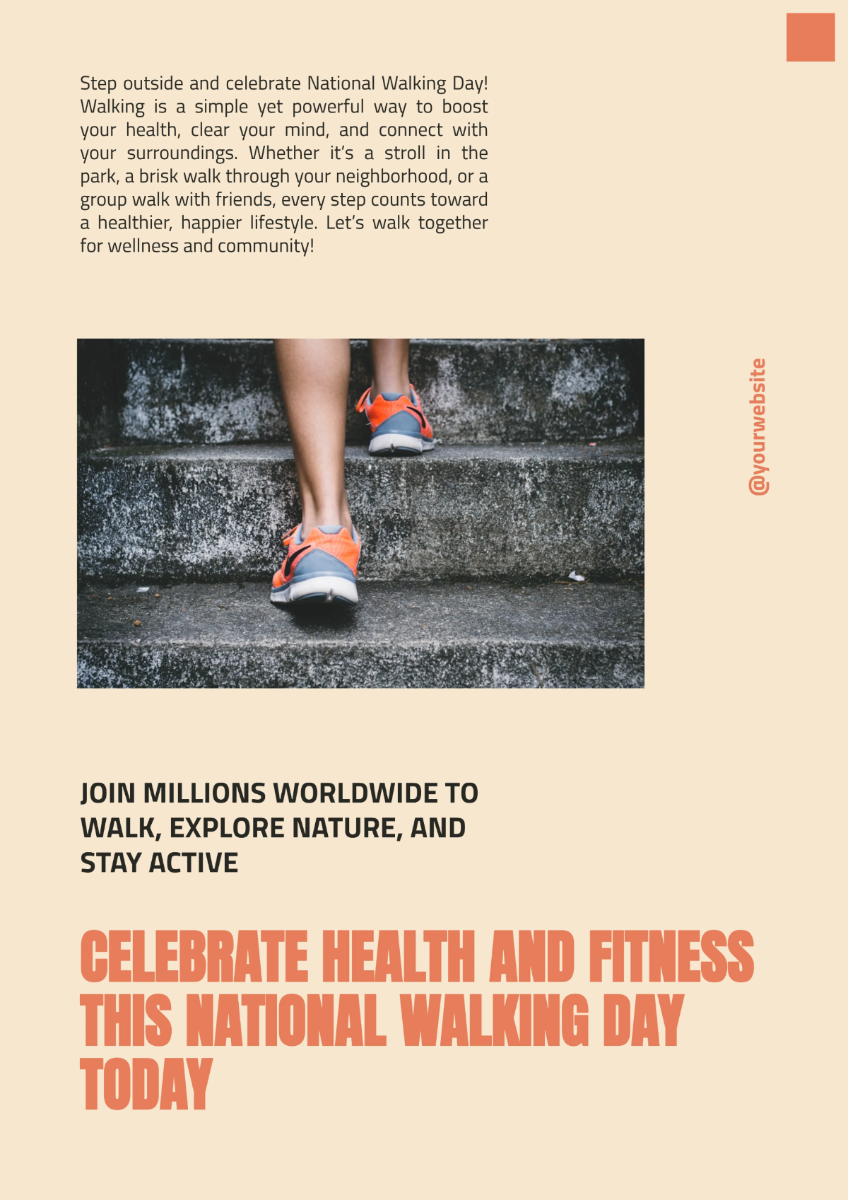 Free National Walking Day Poster Template to Edit Online
