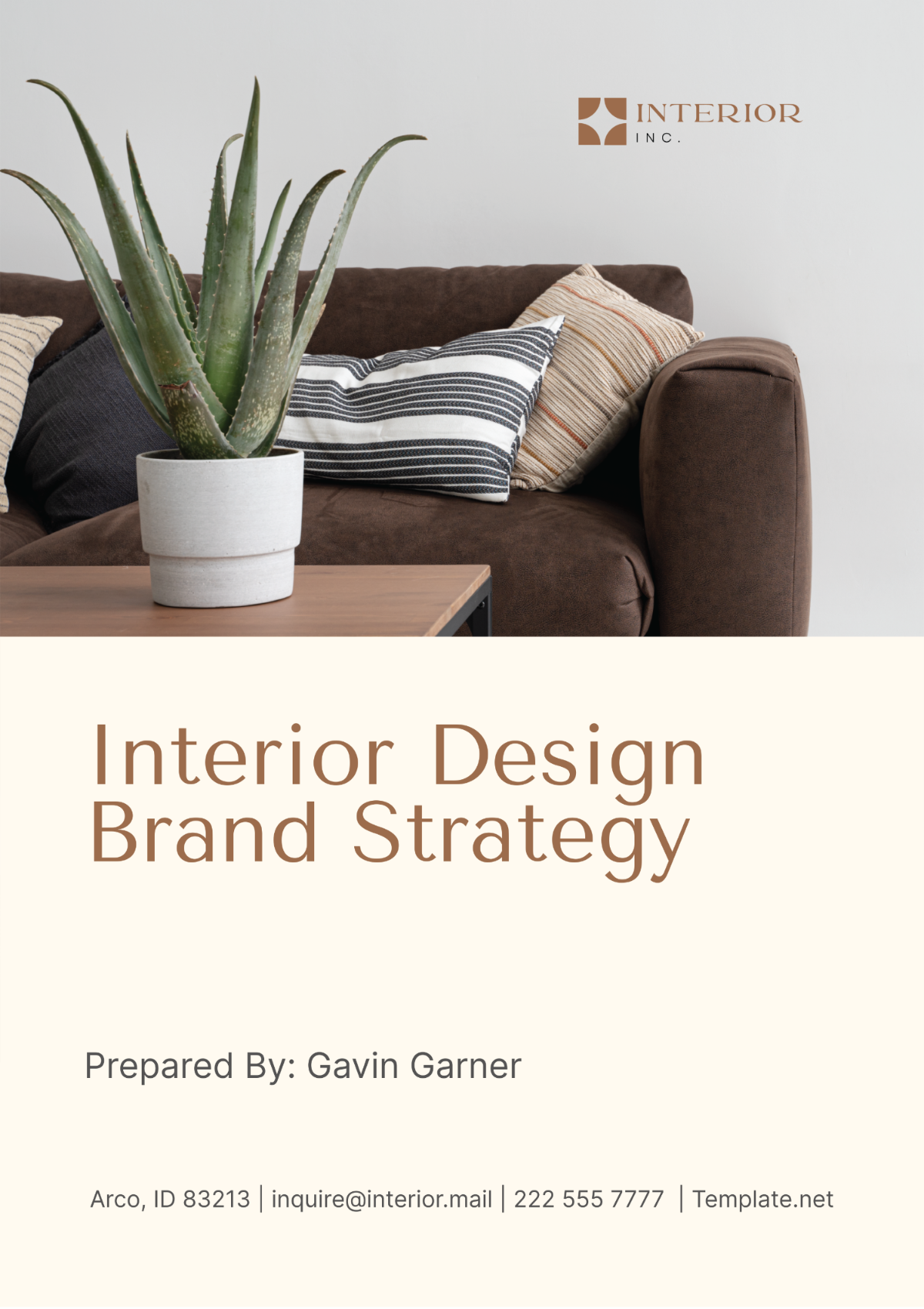 Free Interior Design Brand Strategy Template to Edit Online