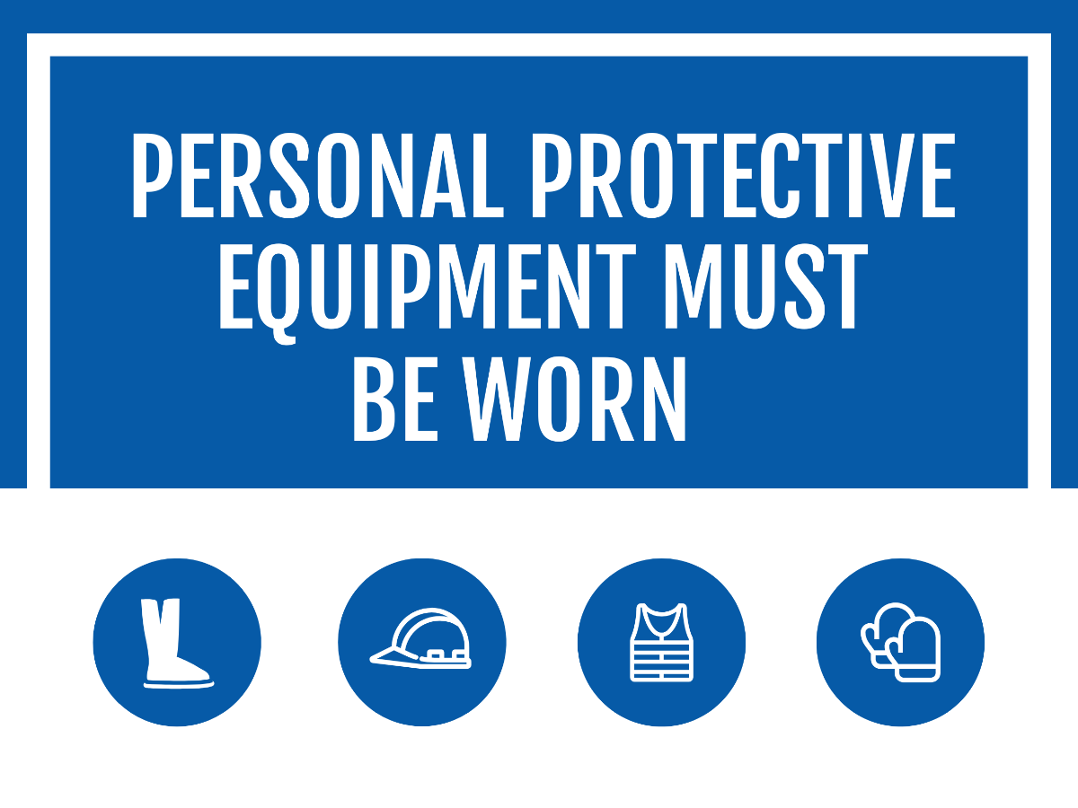 Free Personal Protective Equipment Must be Worn Sign Template to Edit Online