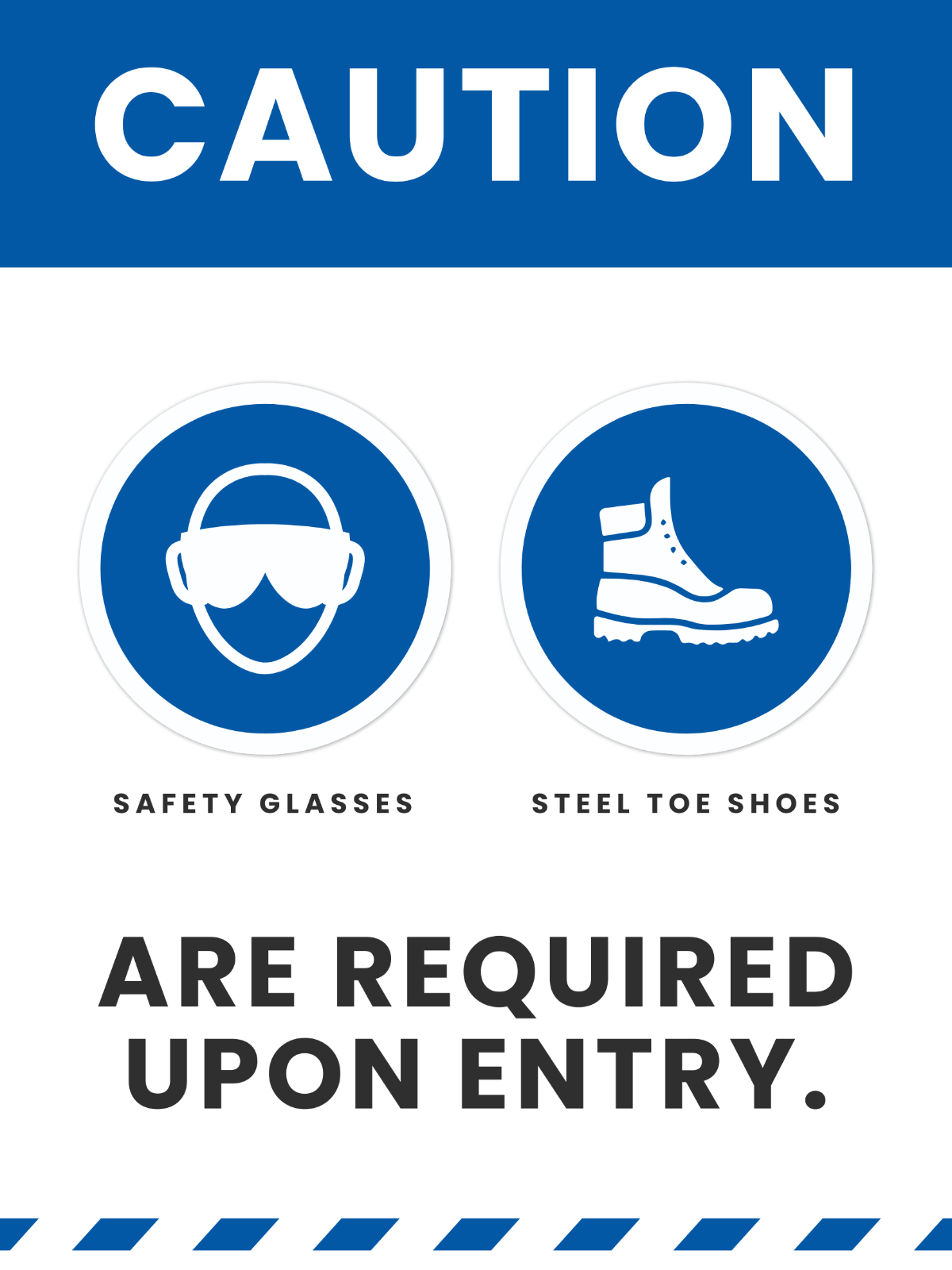 Free Safety Glasses and Shoes Required Sign Template to Edit Online