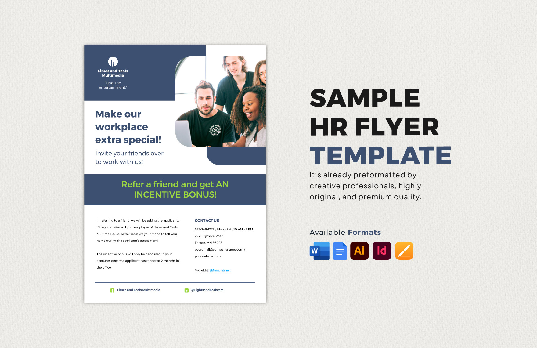 Sample HR Flyer Template in InDesign, Illustrator, Word, Pages, Google Docs - Download | Template.net
