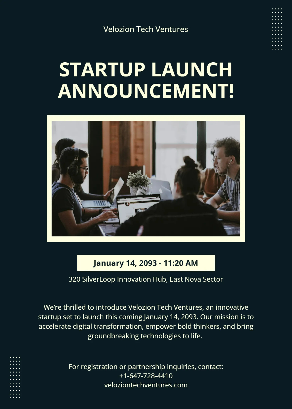 Free Modern Startup Announcement Template to Edit Online