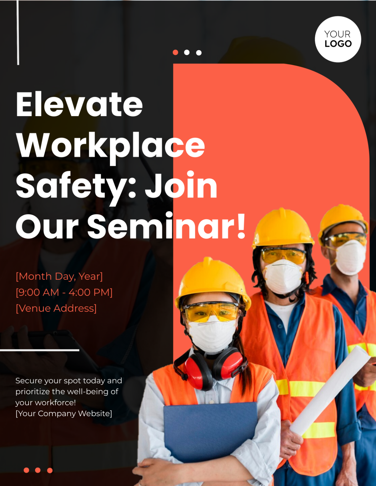 Free Workplace Safety and Health Seminar Flyer Template to Edit Online