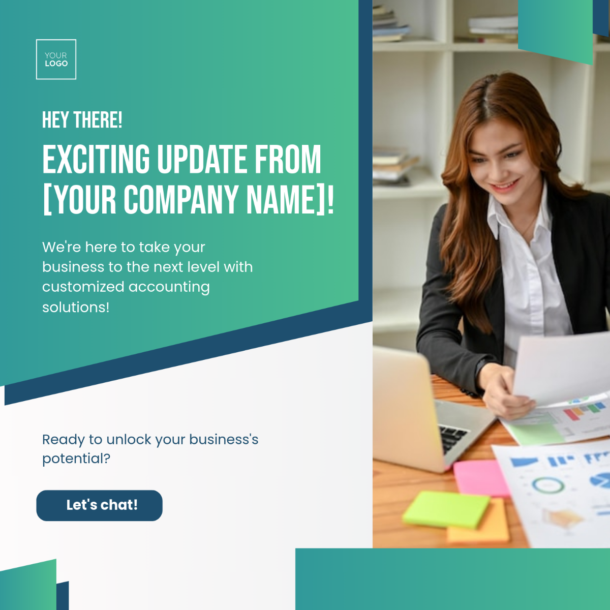 Free Accounting WhatsApp Post Template to Edit Online