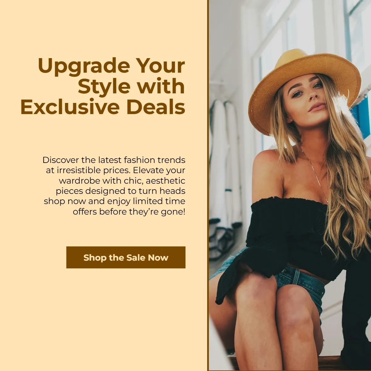 Free Aesthetic Fashion Sale Facebook Post Template to Edit Online