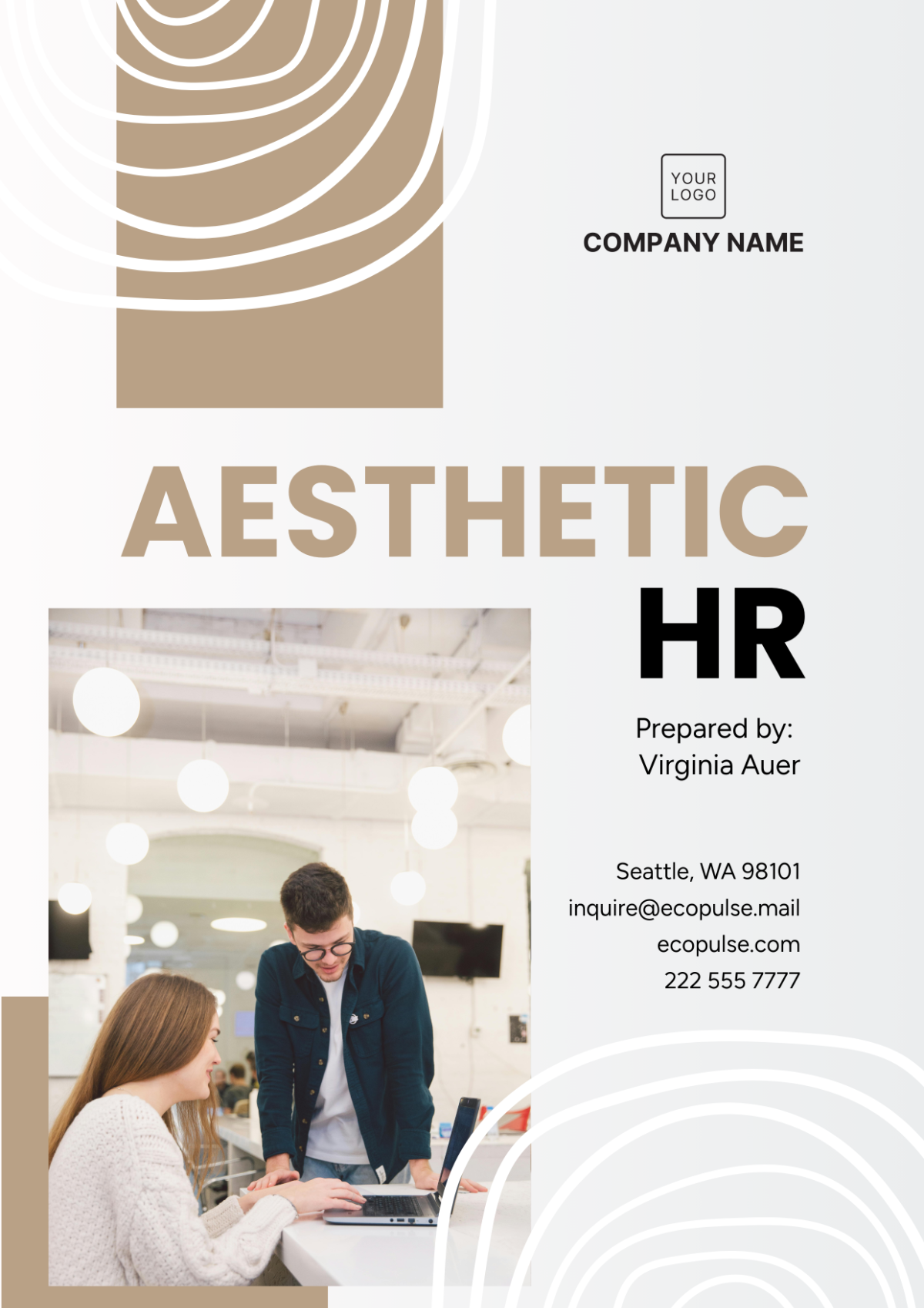 Free Aesthetic HR Cover Page Template to Edit Online