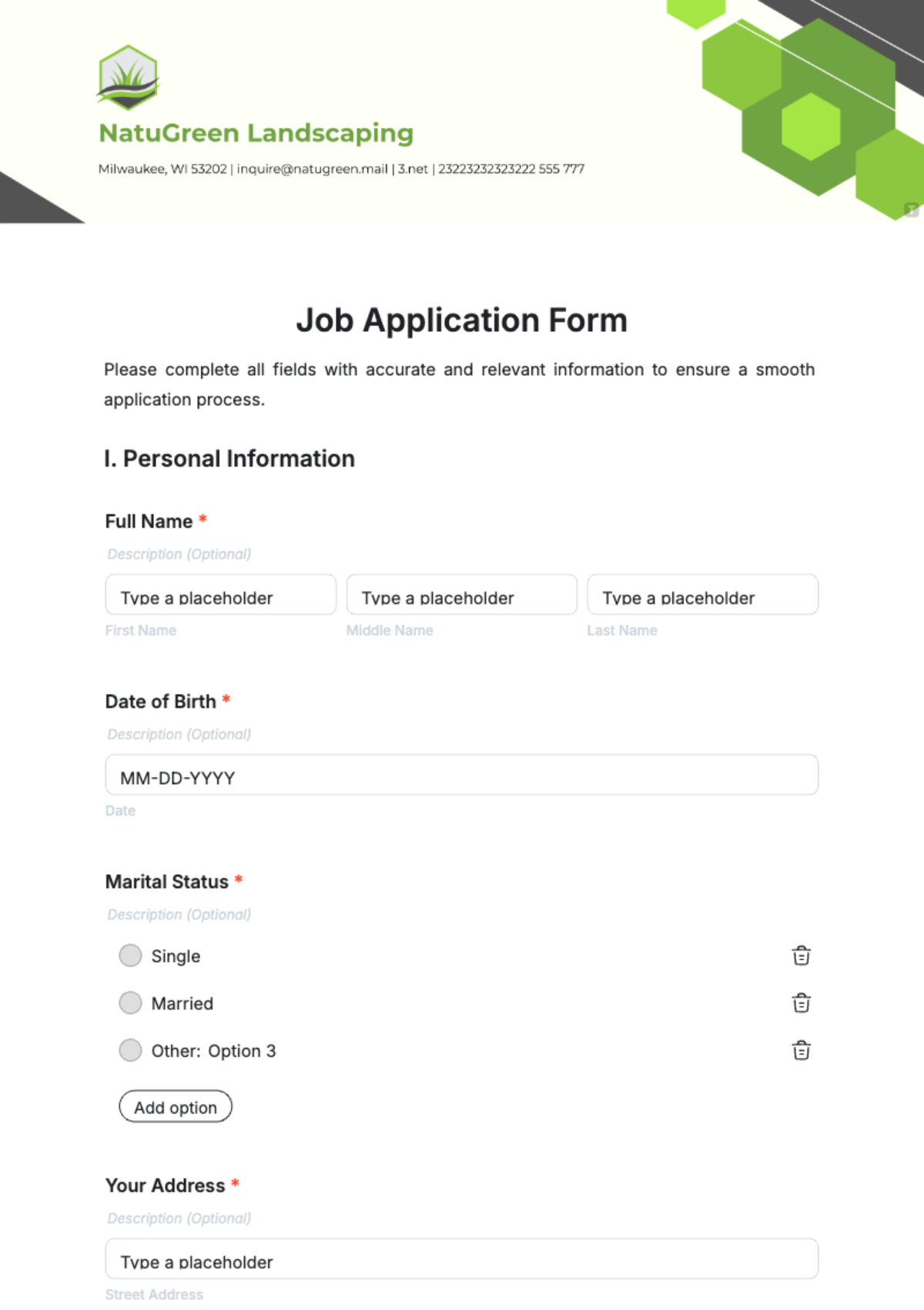 Free Application Form HR Template to Edit Online