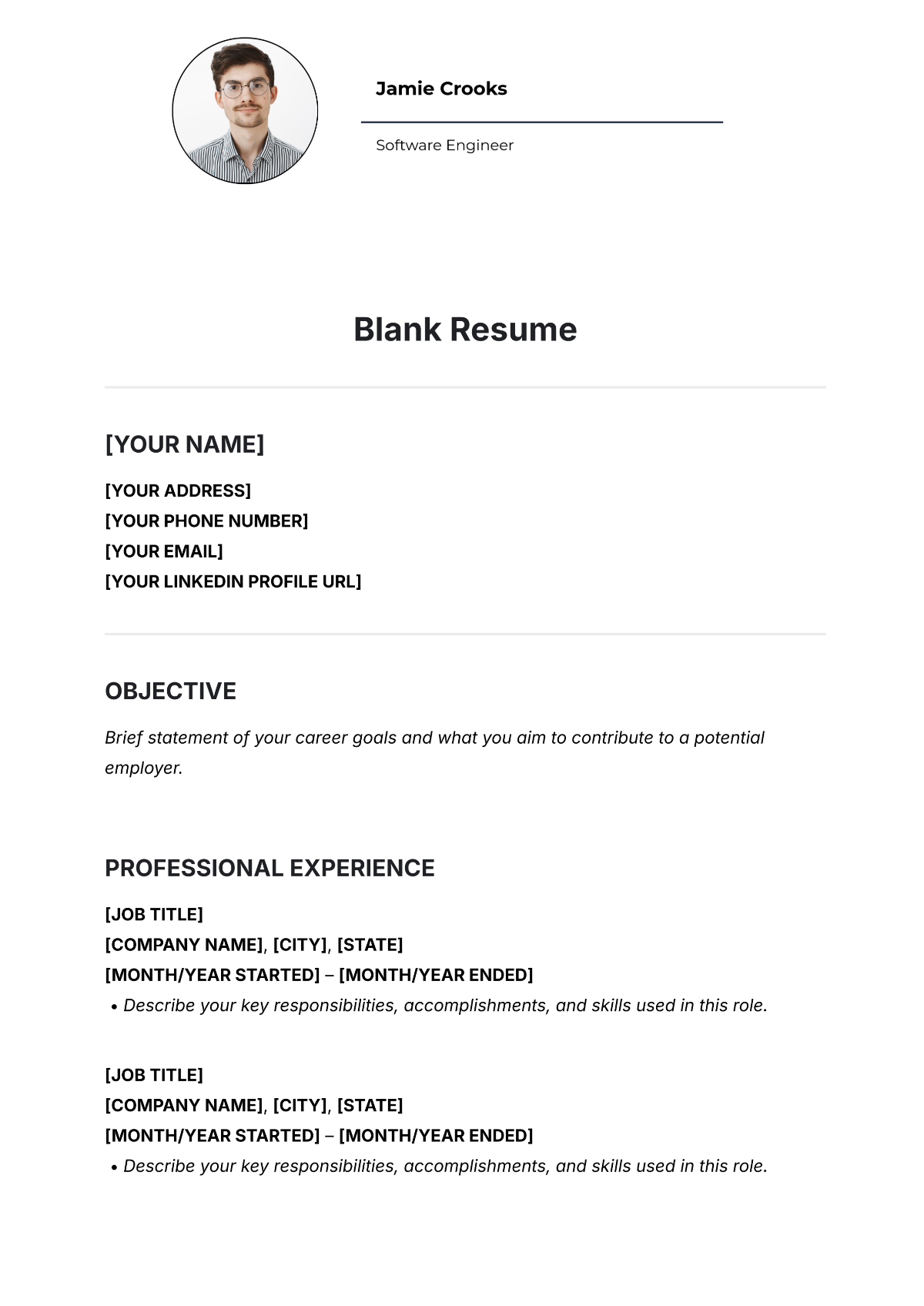 Blank Resume Template