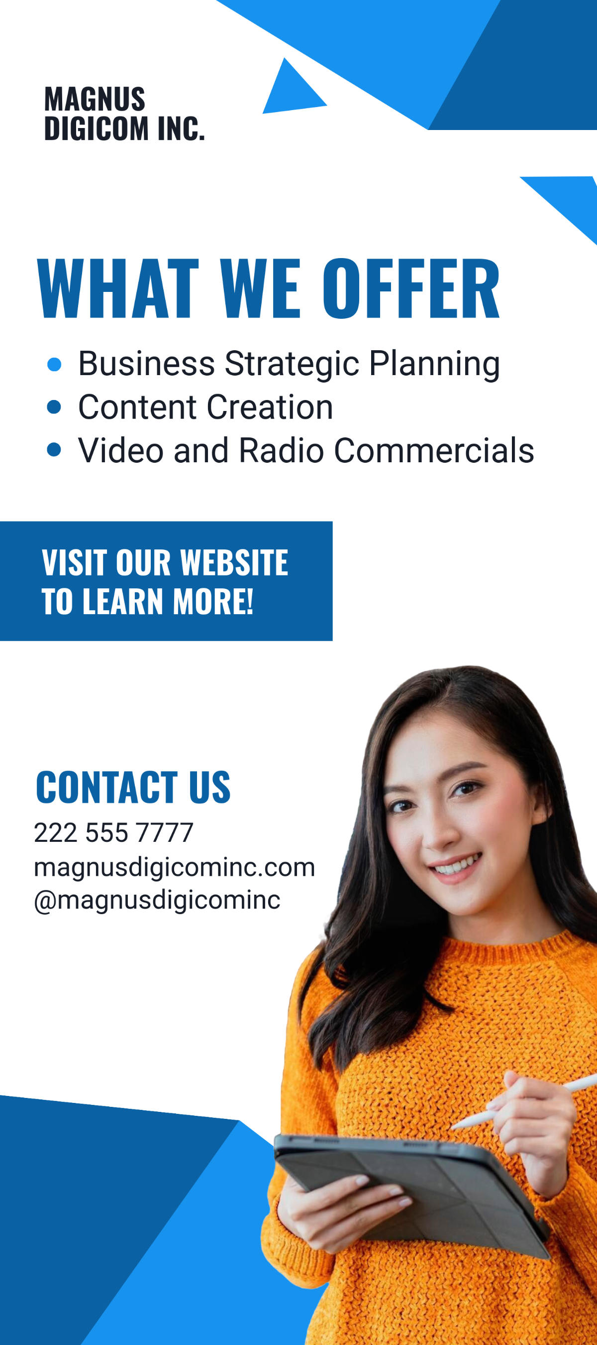 Free Company Advertising Rack Card Template to Edit Online