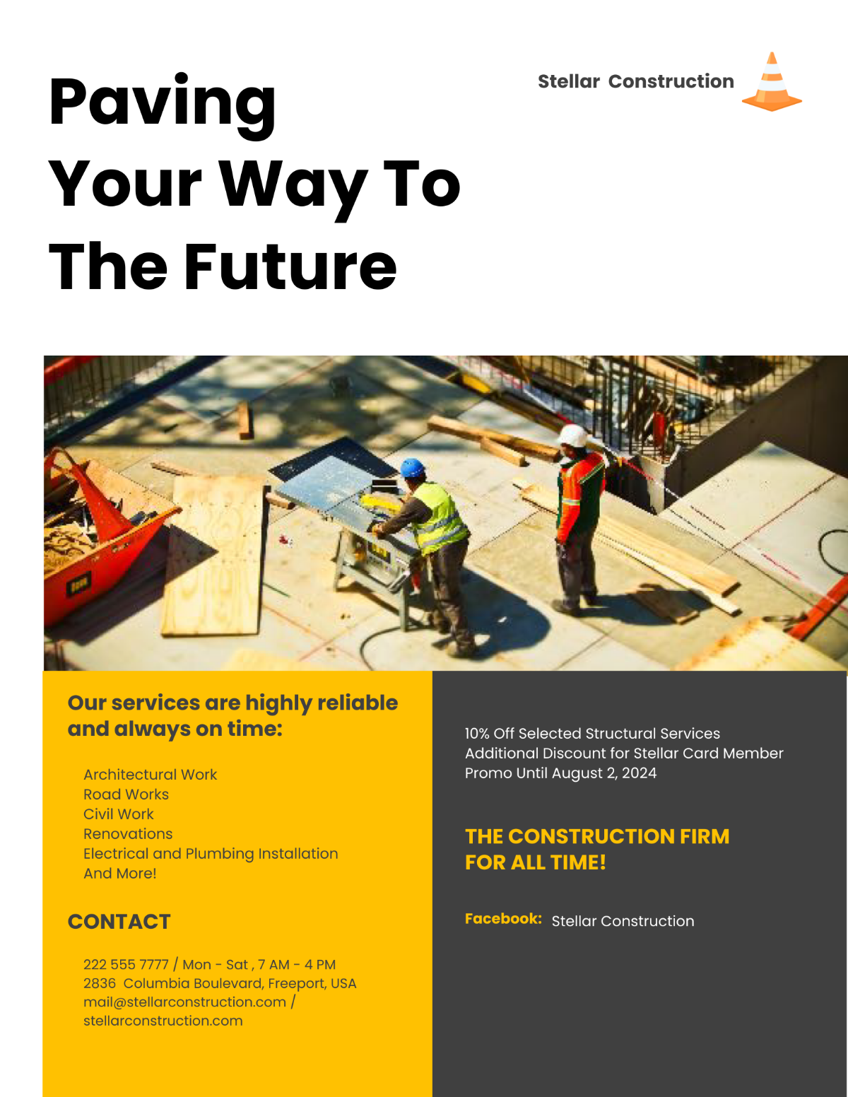 Construction Service Promotional Flyer Template