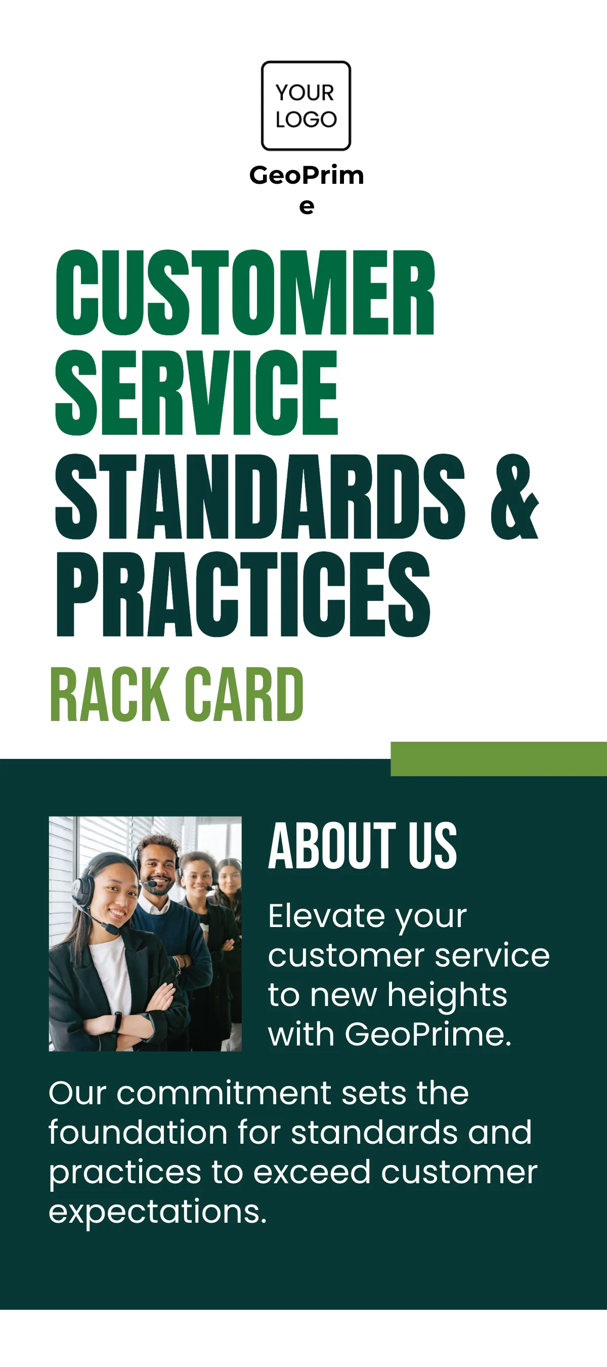 Free Customer Service Standards and Practices Rack Card Template to Edit Online