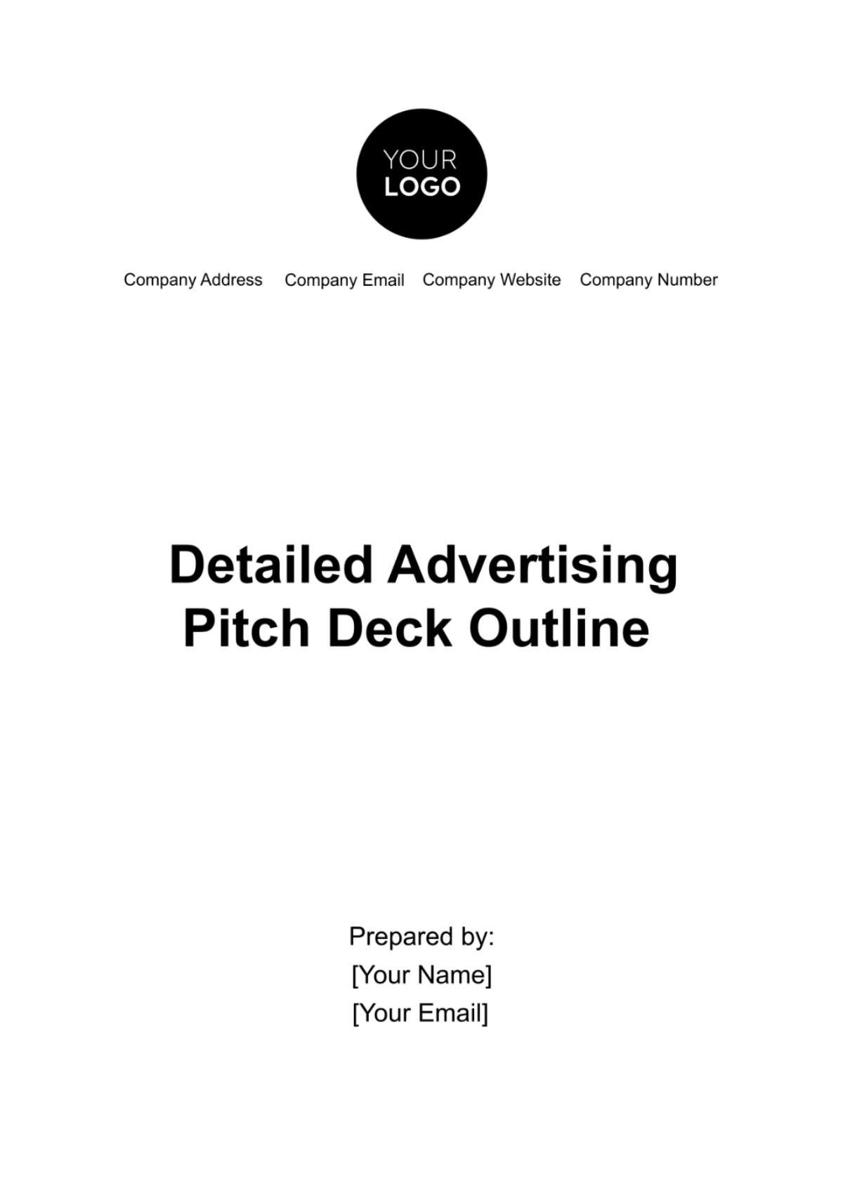 Detailed Advertising Pitch Deck Outline Template