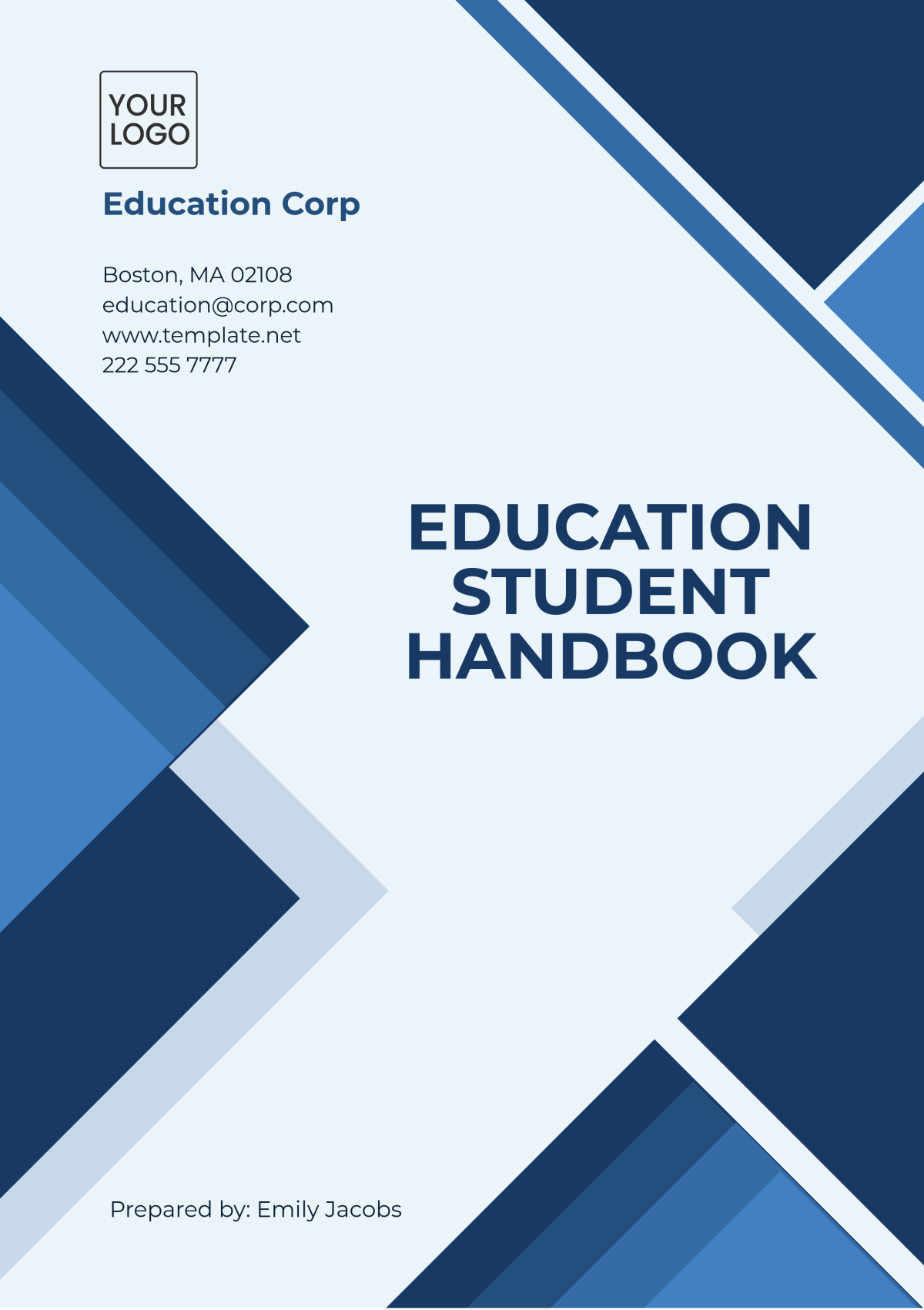 Free Education Student Handbook Template to Edit Online