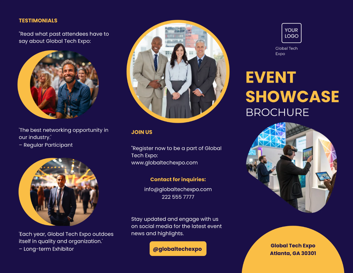 Free Event Showcase Brochure Template to Edit Online