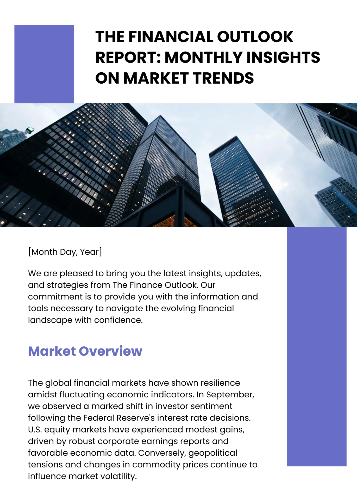 Free Finance Newsletter Template to Edit Online