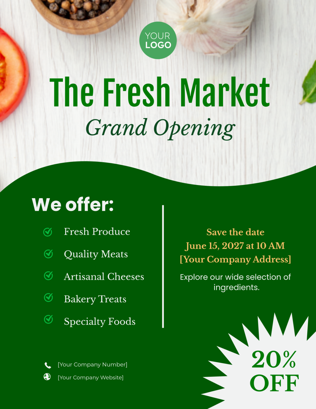 Free Food Ingredients Flyer Template to Edit Online