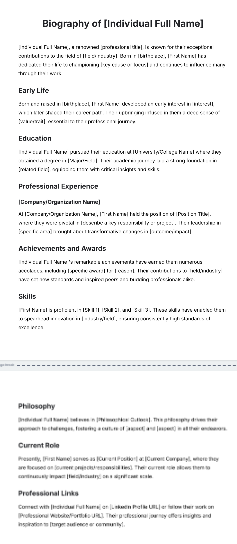 Free AI Biography Generator, Free Biography Maker Online Tool