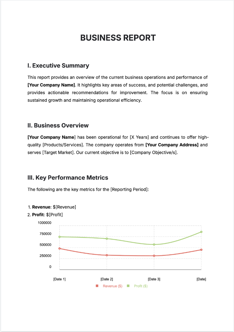Free AI Business Report Generator, Free Business Report Maker Online Tool