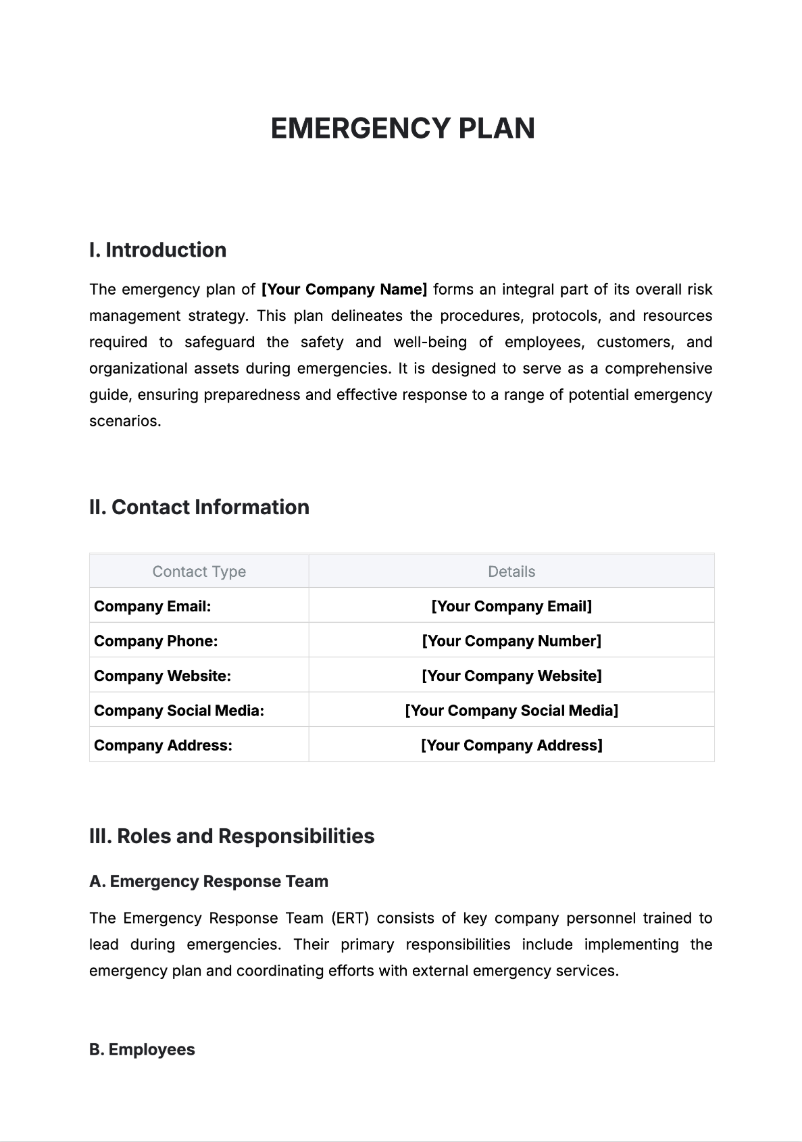 Free AI Emergency Plan Generator, Free Emergency Plan Maker Online Tool
