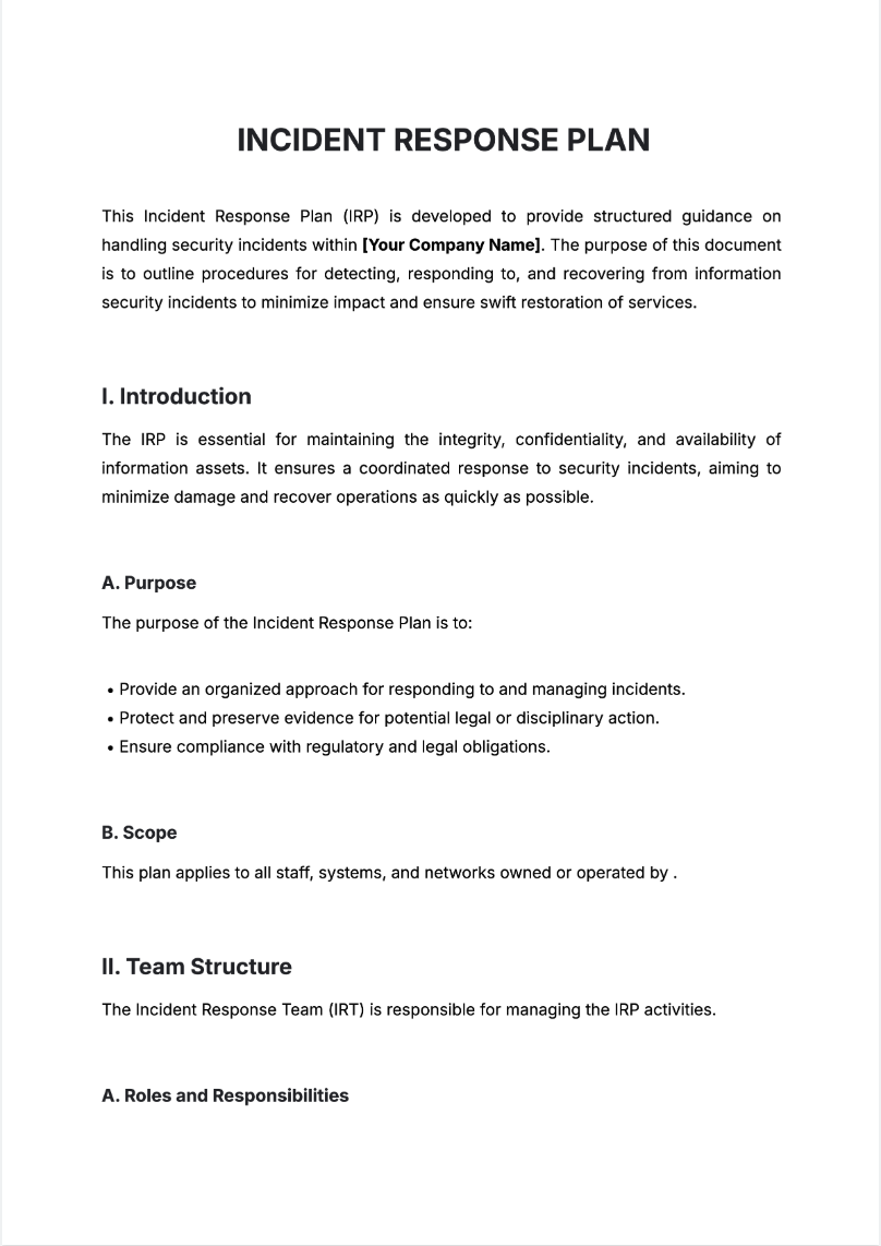 Free AI Incident Response Plan Generator, Maker Online Tool