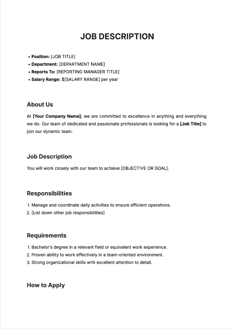 Free AI Job Description Generator, Free Job Description Maker Online Tool