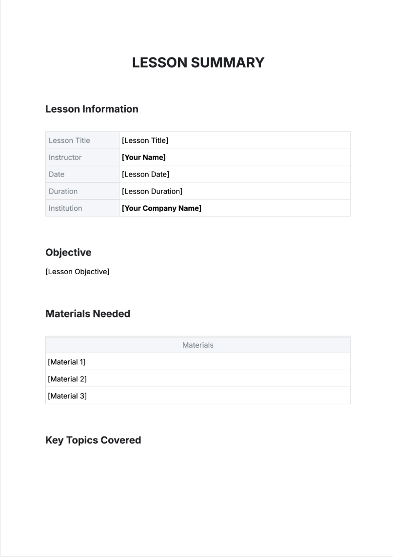 Free AI Lesson Summary Generator, Free Lesson Summary Maker Online Tool