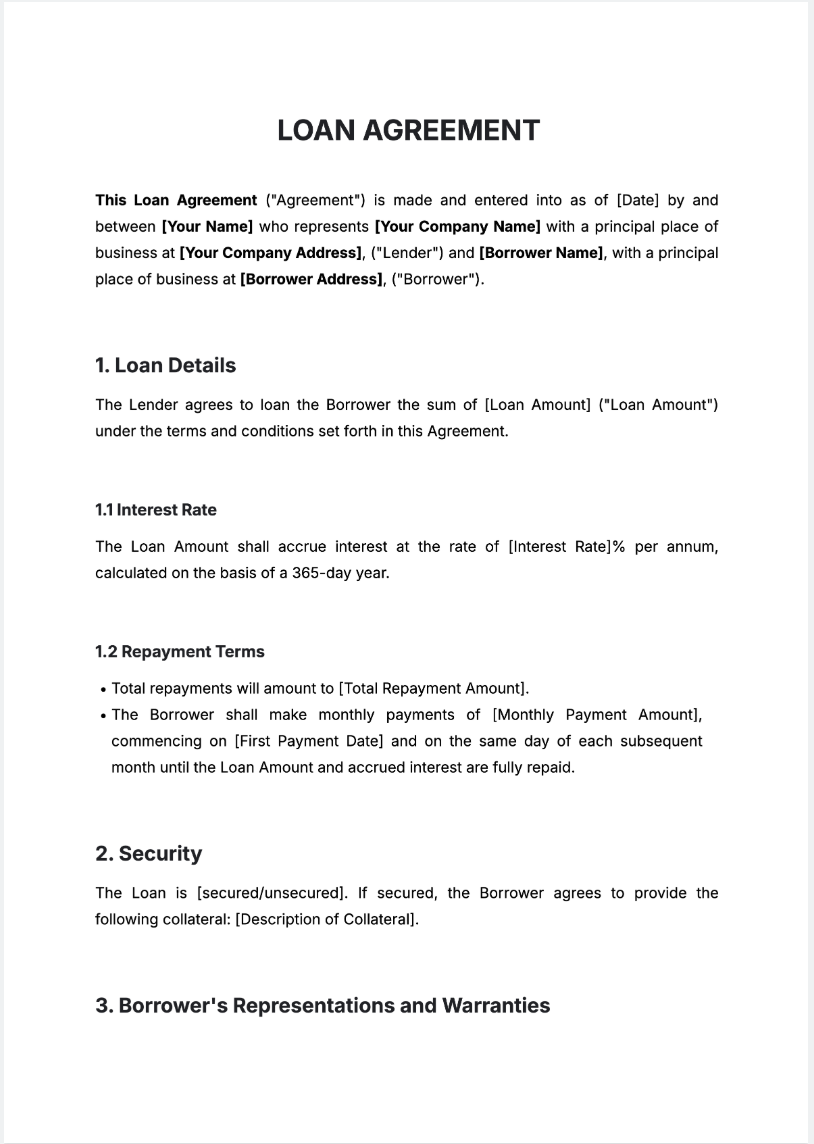 Free AI Loan Agreement Generator, Free Loan Agreement Maker Online Tool