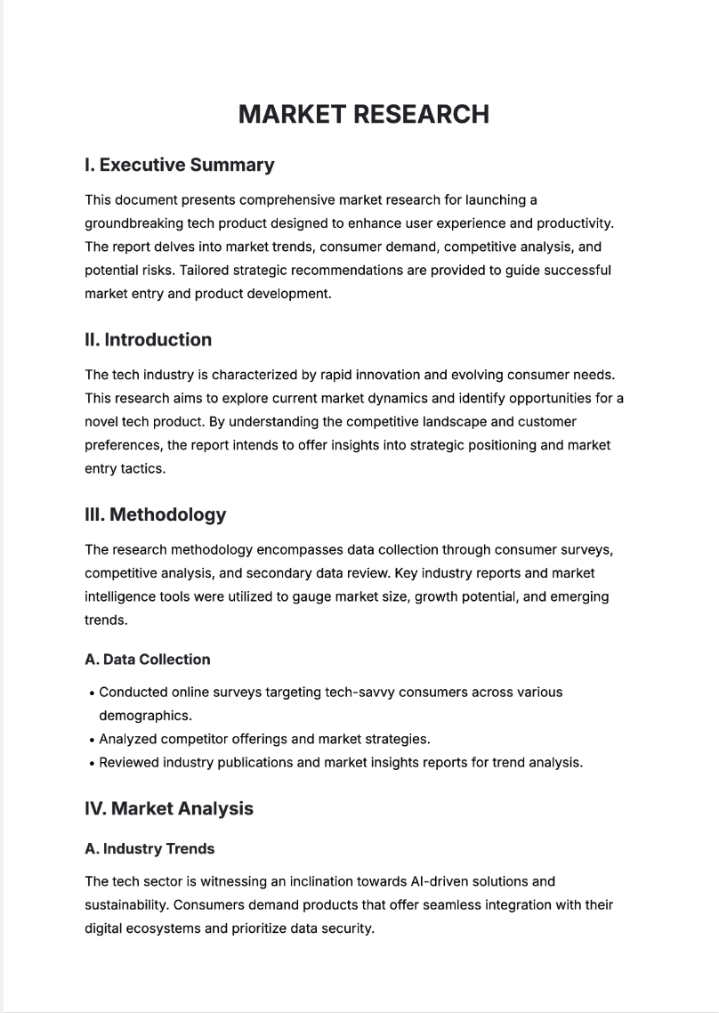 Free AI Market Research Generator, Market Research Maker Online Tool