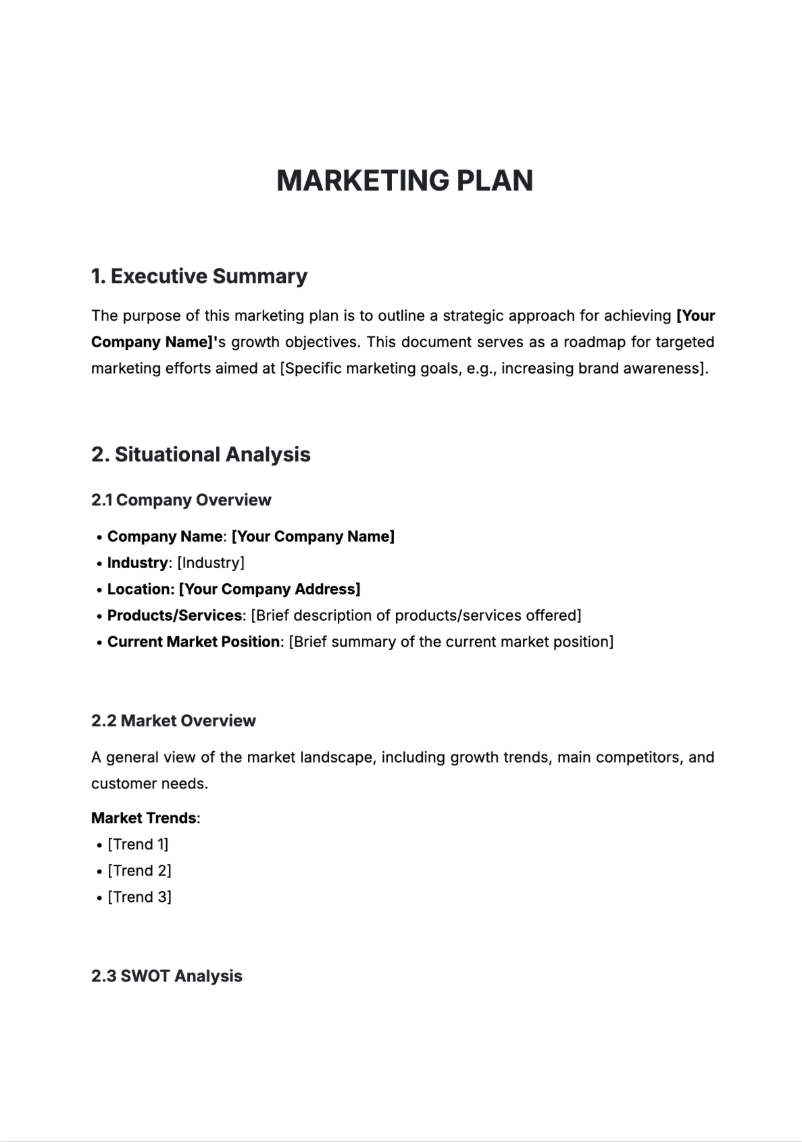 Free AI Marketing Plan Generator, Free Marketing Plan Maker Online Tool