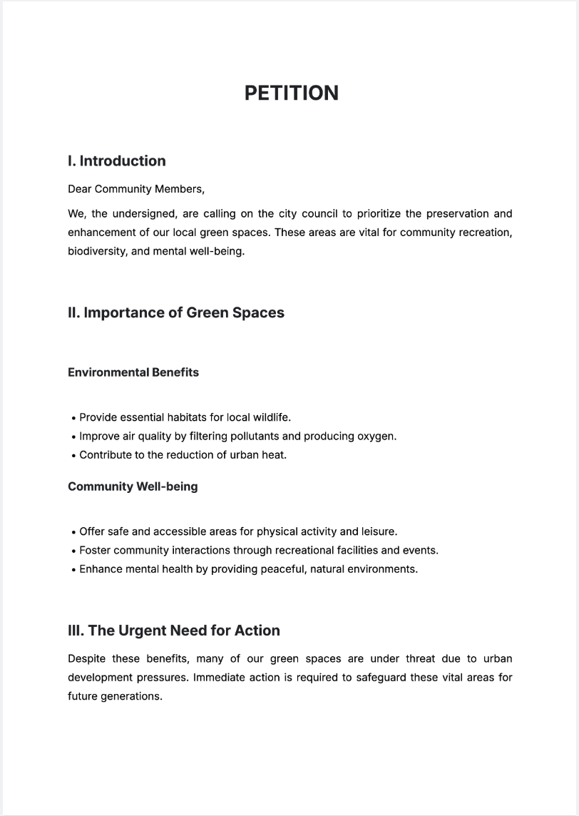 Free AI Petition Generator, Free Petition Maker Online Tool