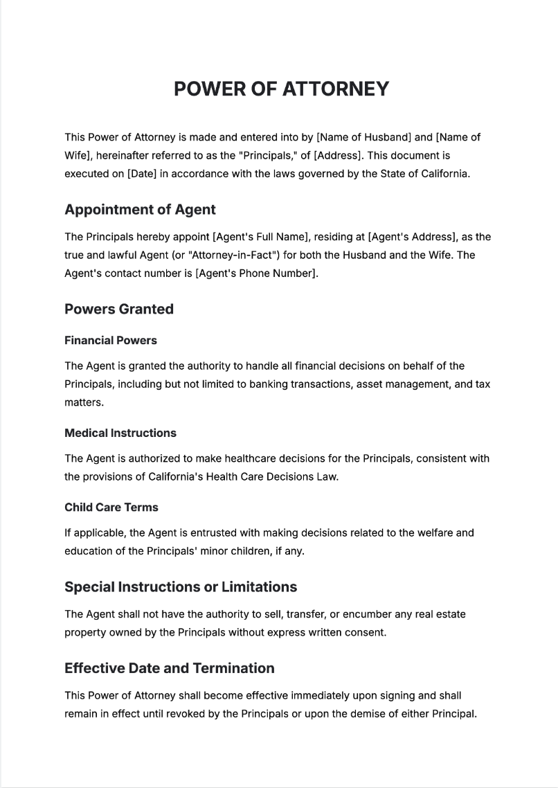 Free AI Power of Attorney Generator, Maker Online Tool