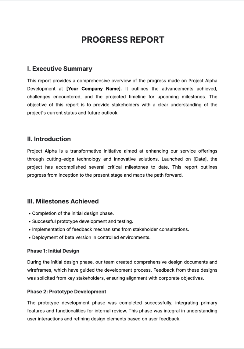 Free AI Progress Report Generator, Free Progress Report Maker Online Tool