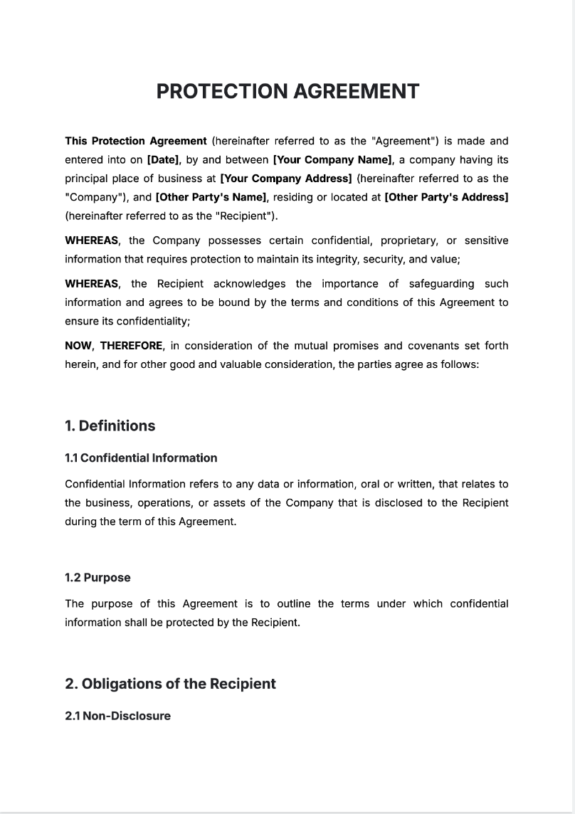 Free AI Protection Agreement Generator, Maker Online Tool