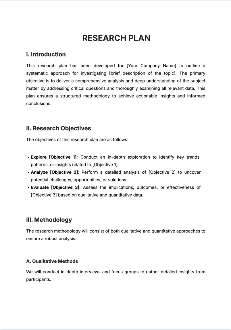 Free AI Research Plan Generator, Free Research Plan Maker Online Tool