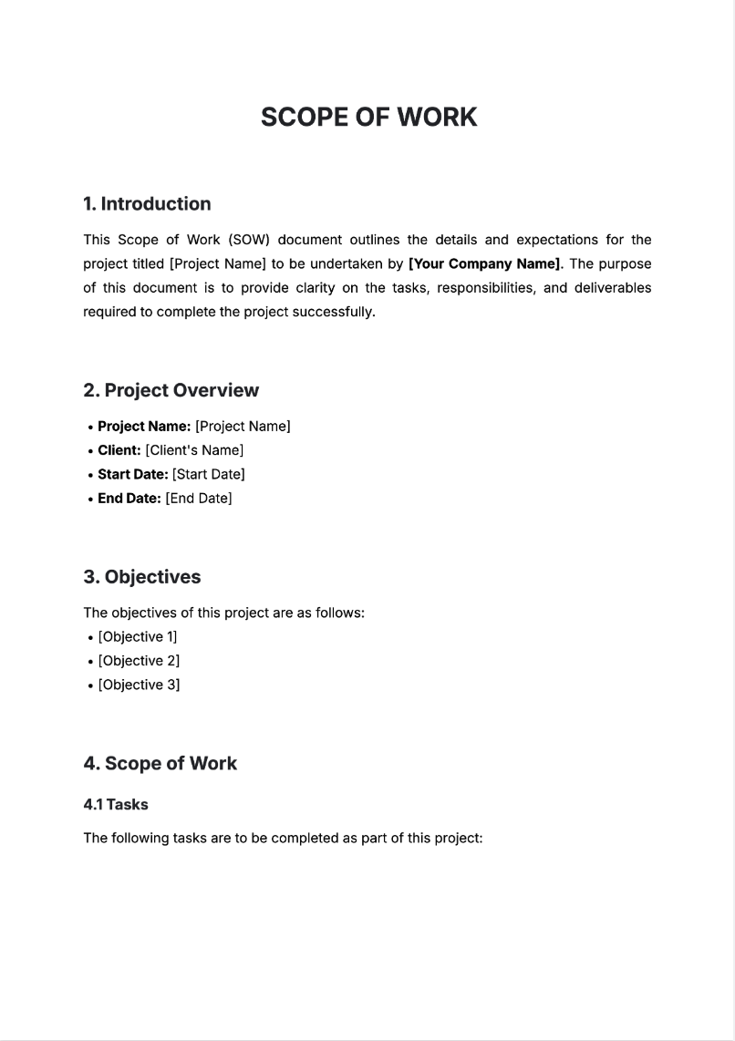 Free AI Scope of Work Generator, Free Scope of Work Maker Online Tool