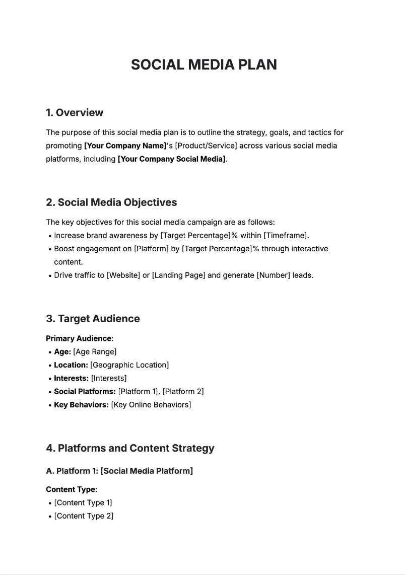 Free AI Social Media Plan Generator, Free Social Media Plan Maker Online Tool